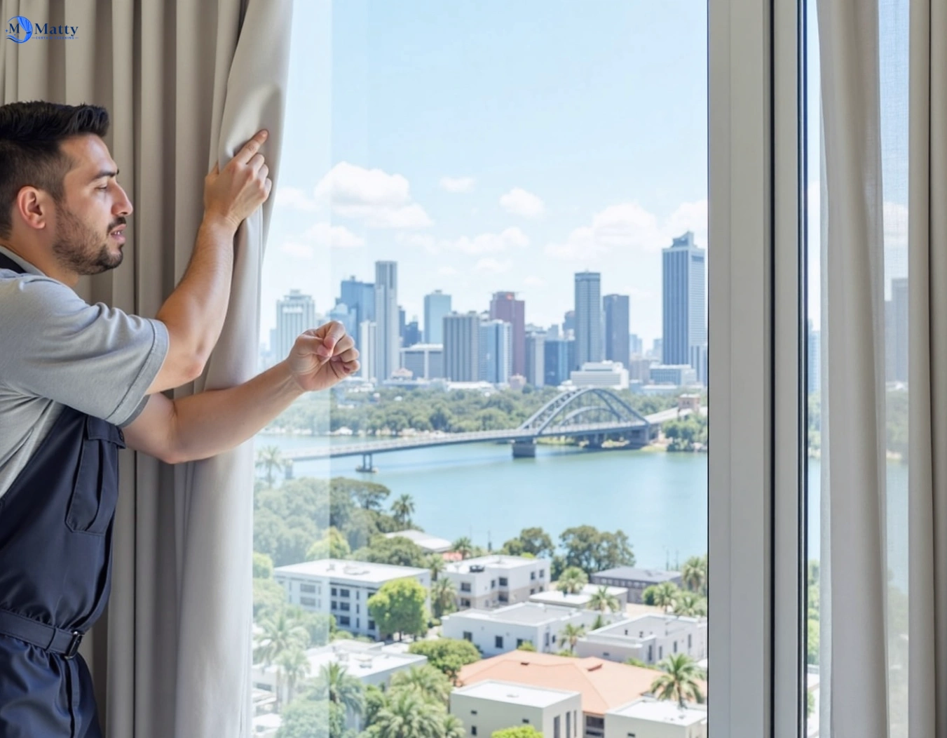 Professional curtain steam cleaning service loganholme QLD by Matty Curtain Cleaning