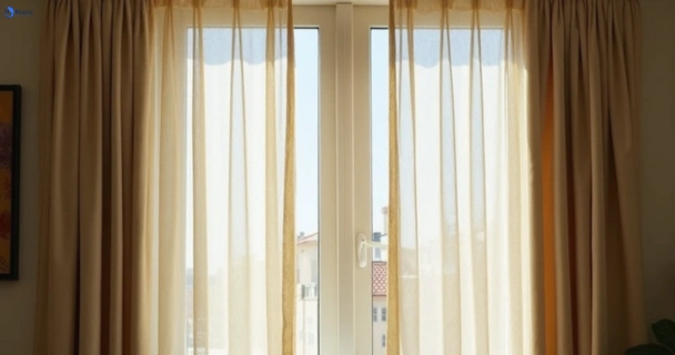 Dull dusty drapes in loganholme before professional cleaning